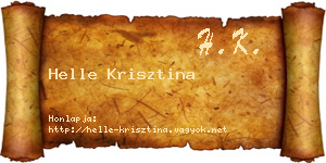 Helle Krisztina névjegykártya